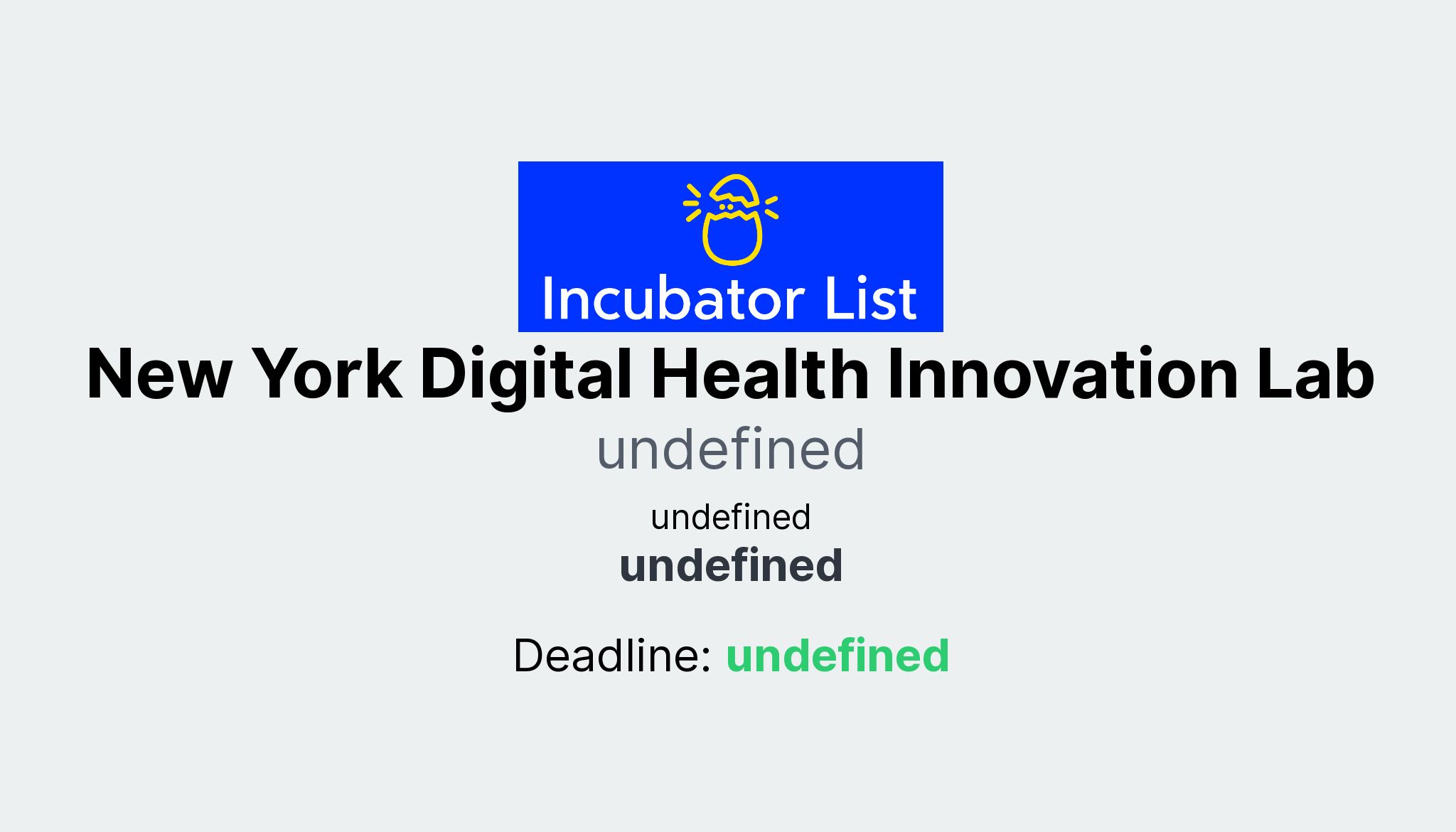 New York Digital Health Innovation Lab Key Information